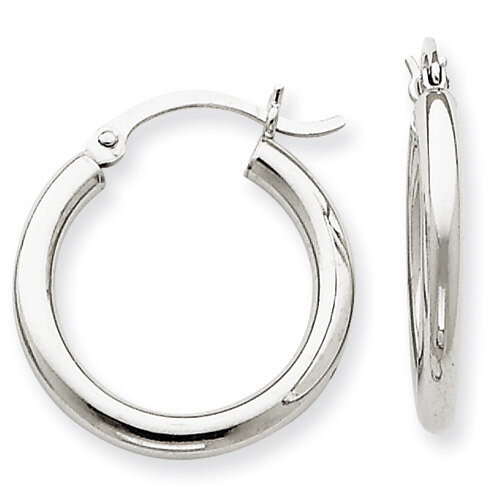 2.5mm Lightweight Round Hoop Earrings 14k White Gold T840L, MPN: T840L, 883957286631