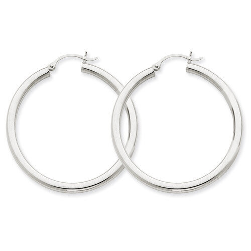 3mm White Hoop Earrings 14k Gold T847L, MPN: T847L, 883957286778