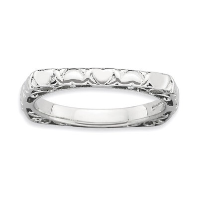Square Ring - Sterling Silver Polished QSK763, MPN: QSK763, 886774224787