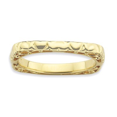 Gold-plate Square Ring - Sterling Silver Polished QSK762, MPN: QSK762, 886774224732