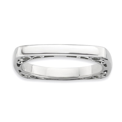 Square Ring - Sterling Silver Polished QSK781, MPN: QSK781, 886774179421