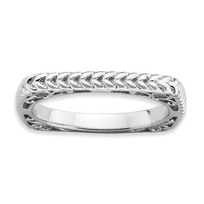 Square Ring - Sterling Silver Polished QSK785, MPN: QSK785, 886774179629