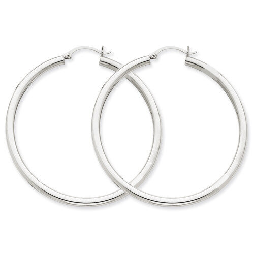 3mm White Hoop Earrings 14k Gold T854L, MPN: T854L, 883957286914