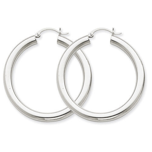 4mm Lightweight Round Hoop Earrings 14k Gold Polished T858L, MPN: T858L, 883957286990