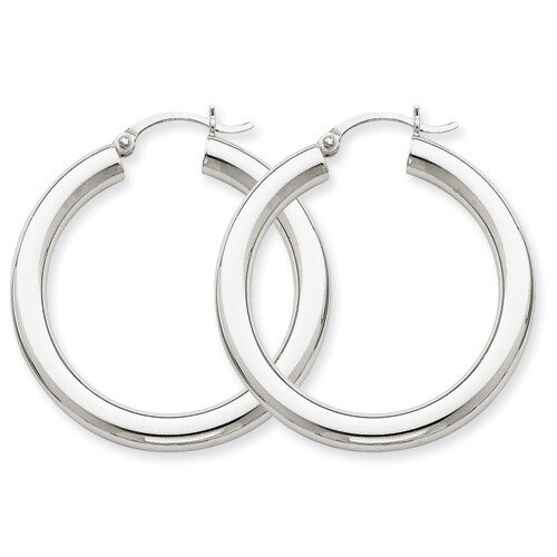 4mm Lightweight Round Hoop Earrings 14k Gold Polished T859L, MPN: T859L, 883957287010