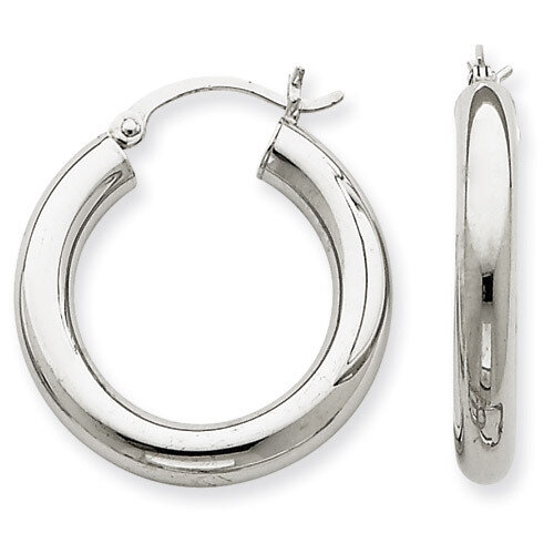4mm Lightweight Round Hoop Earrings 14k Gold Polished T861L, MPN: T861L, 883957287058