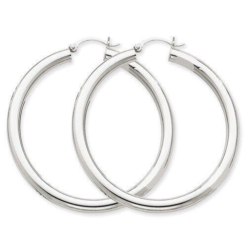 4mm Lightweight Round Hoop Earrings 14k Gold Polished T863L, MPN: T863L, 883957287096