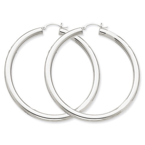 4mm Lightweight Round Hoop Earrings 14k Gold Polished T864L, MPN: T864L, 883957287119