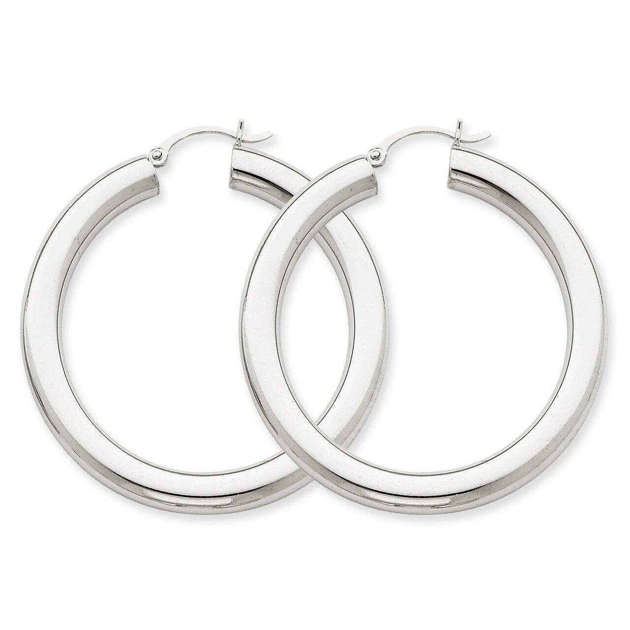 Polished 5mm Tube Hoop Earrings 14k White Gold T873, MPN: T873, 883957287287