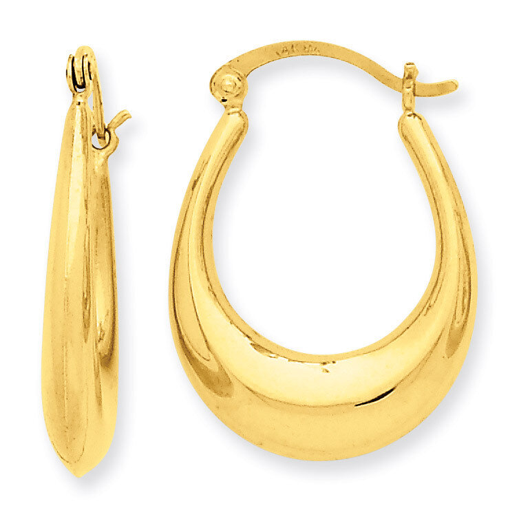 Hoop Earrings 14k Gold Polished T896