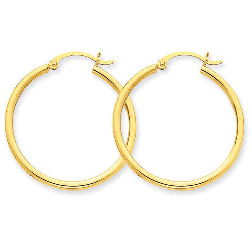 Lightweight Tube Hoop Earrings 14k Gold T914L, MPN: T914L, 883957287416