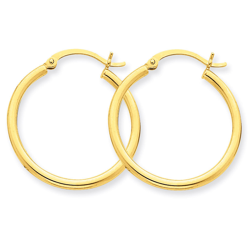 2mm Round Hoop Earrings 14k Gold Polished T915, MPN: T915, 883957287423