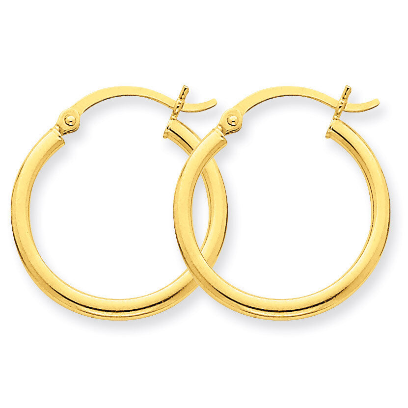 2mm Round Hoop Earrings 14k Gold Polished T916, MPN: T916, 883957287430
