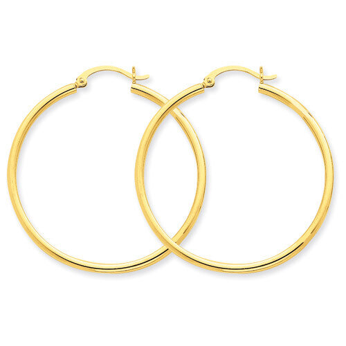 Lightweight Tube Hoop Earrings 14k Gold T919L, MPN: T919L, 883957287508