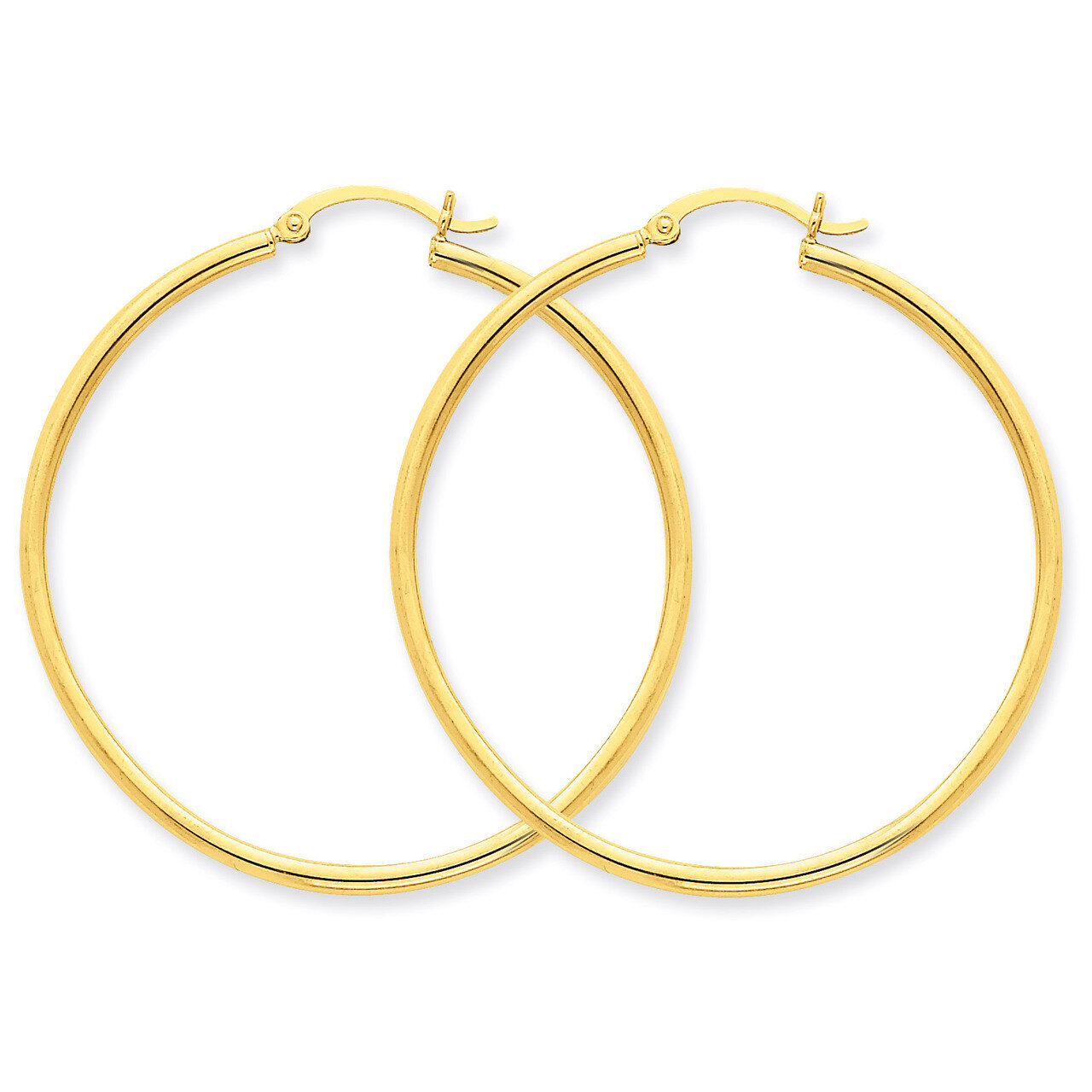 2mm Round Hoop Earrings 14k Gold Polished T920, MPN: T920, 883957287515