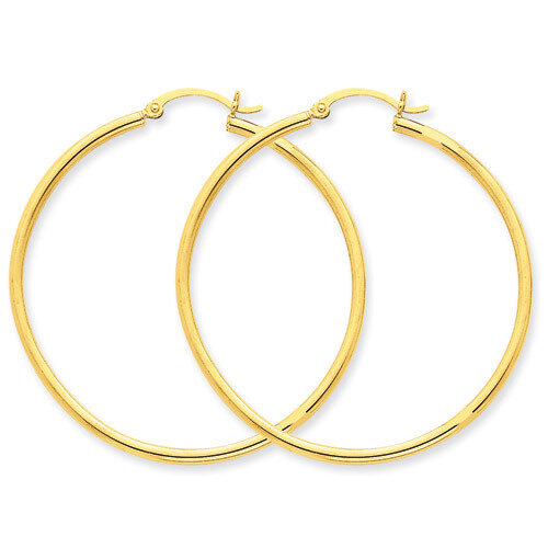 Lightweight Tube Hoop Earrings 14k Gold T920L, MPN: T920L, 883957287522