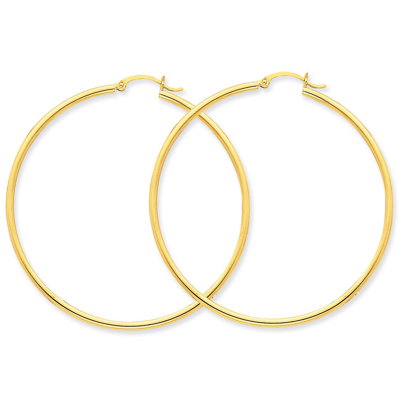 2mm Round Hoop Earrings 14k Gold Polished T922, MPN: T922, 883957287553