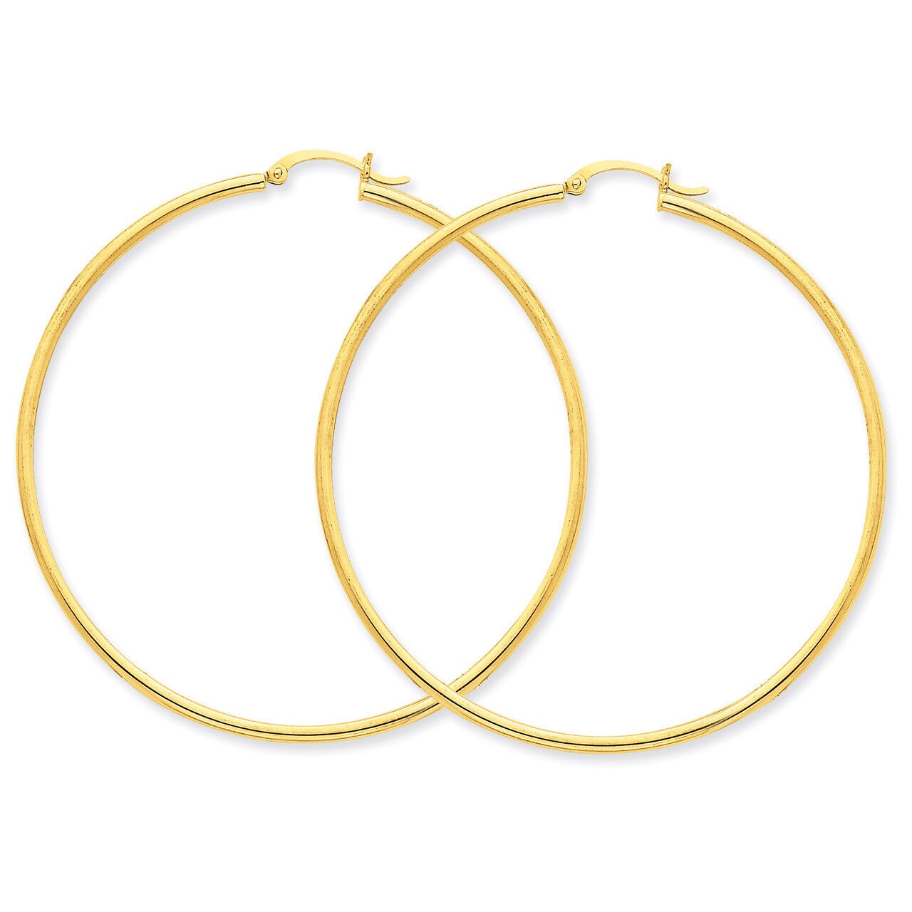 2mm Round Hoop Earrings 14k Gold Polished T923, MPN: T923, 883957287577