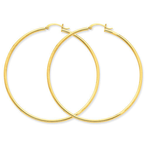 Lightweight Tube Hoop Earrings 14k Gold T923L, MPN: T923L, 883957287584