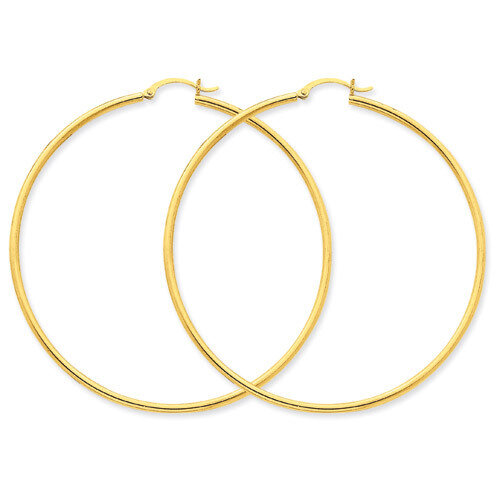 Lightweight Tube Hoop Earrings 14k Gold T924L, MPN: T924L, 883957287607
