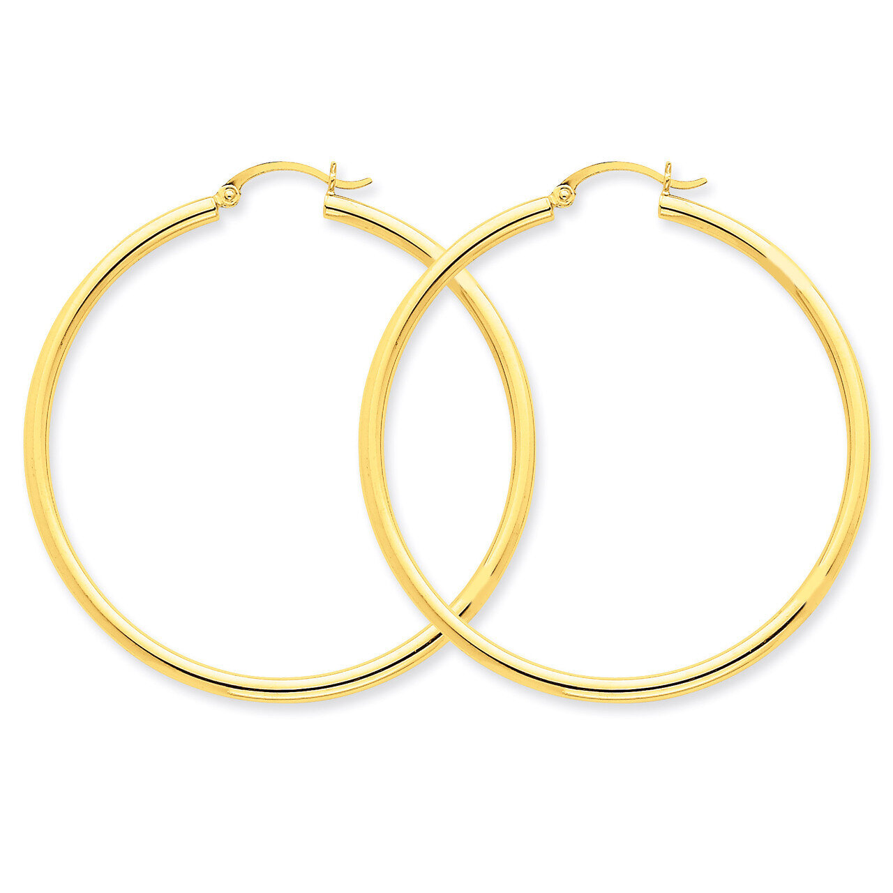 2.5mm Round Hoop Earrings 14k Gold Polished T927, MPN: T927, 883957287652
