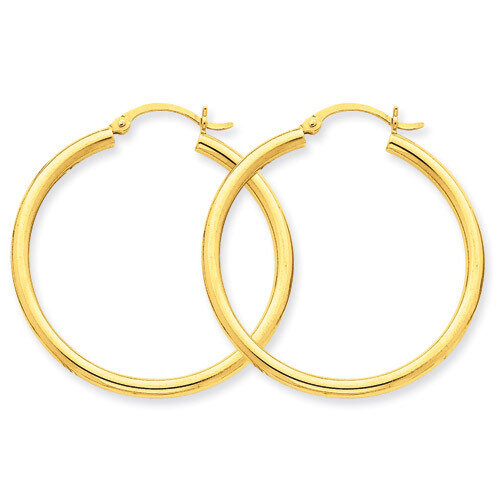 2.5mm Lightweight Round Hoop Earrings 14k Gold Polished T934L, MPN: T934L, 883957287799