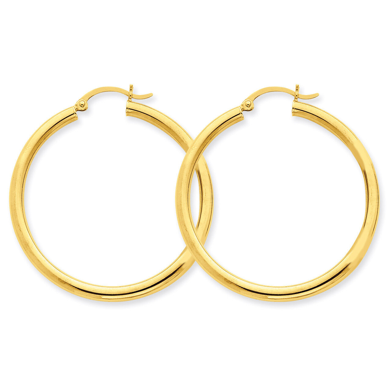 3mm Round Hoop Earrings 14k Gold Polished T941, MPN: T941, 883957287928