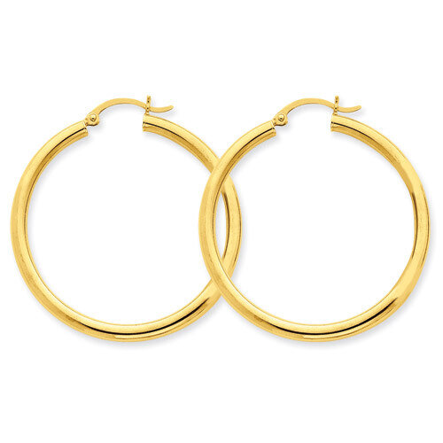 3mm Light Tube Hoop Earrings 14k Gold T941L, MPN: T941L, 883957287935