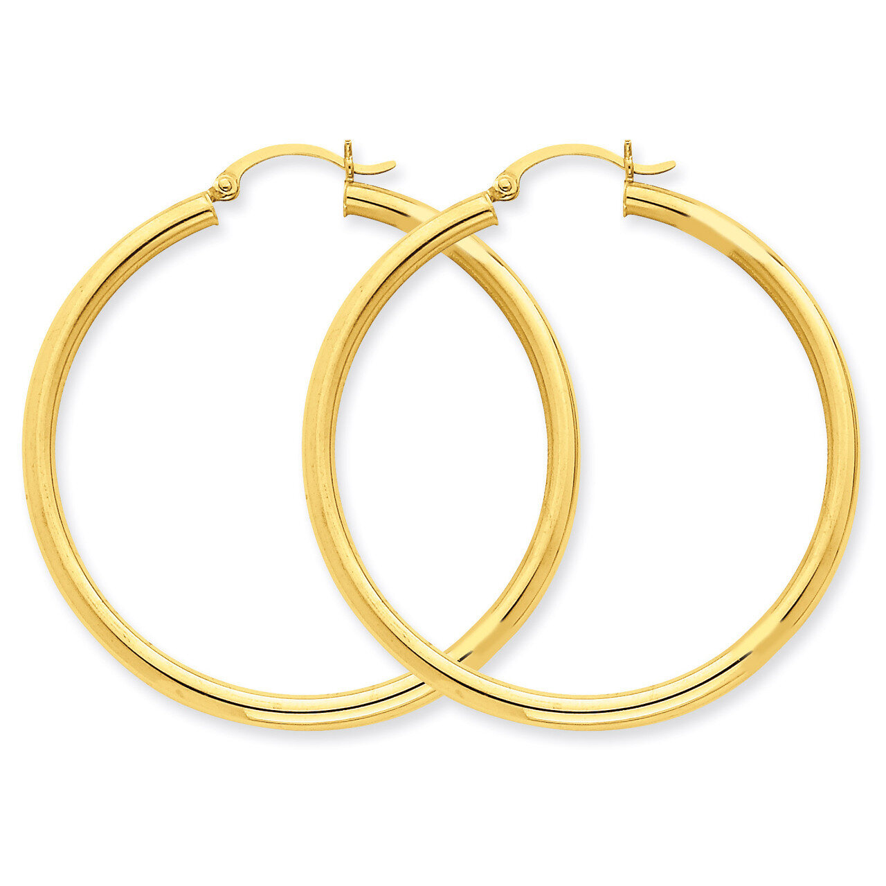 3mm Round Hoop Earrings 14k Gold Polished T942, MPN: T942, 883957287942