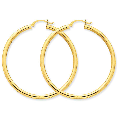 3mm Light Tube Hoop Earrings 14k Gold T943L, MPN: T943L, 883957287973