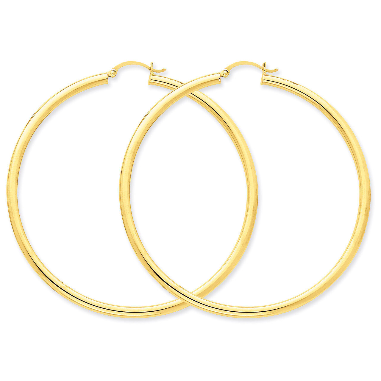 3mm Round Hoop Earrings 14k Gold Polished T946, MPN: T946, 883957288024