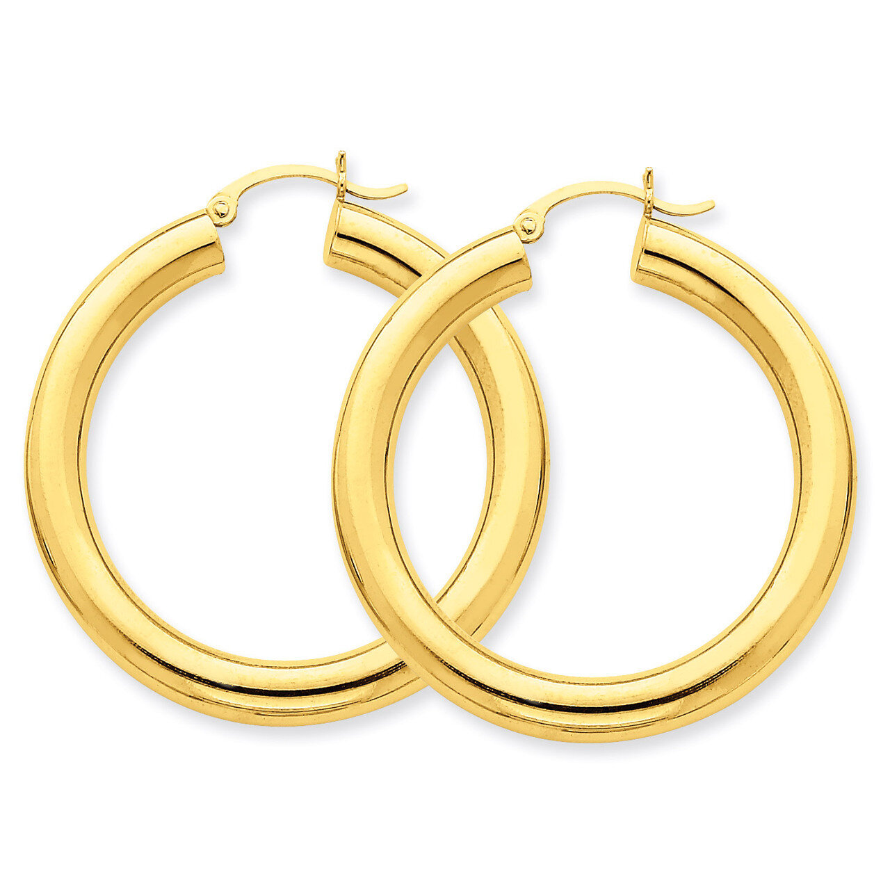 5mm Tube Hoop Earrings 14k Gold Polished T956, MPN: T956, 883957288222