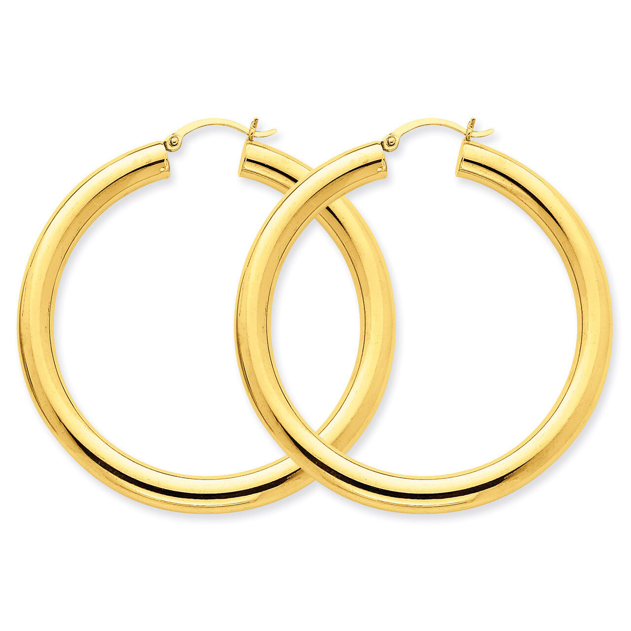 5mm Tube Hoop Earrings 14k Gold Polished T957, MPN: T957, 883957288246