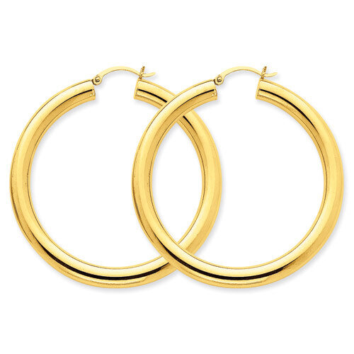 Yellow Polished 5mm Lightweight Hoop Earrings 14k Gold T957L, MPN: T957L, 883957288253
