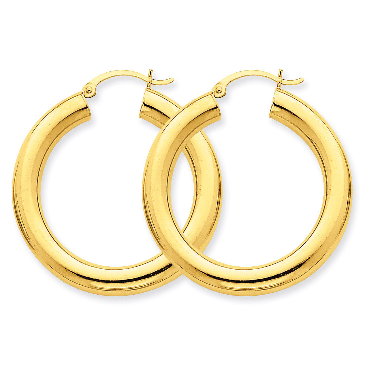 5mm Tube Hoop Earrings 14k Gold Polished T959, MPN: T959, 883957288284