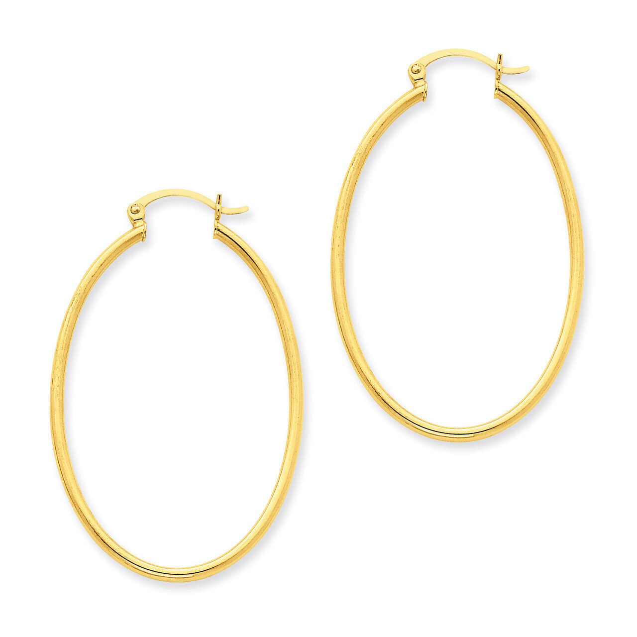 Oval Polished Hoop Earring 14k Gold TA259