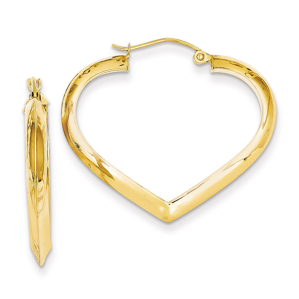 Heart Hoop Earring 14k Gold Polished TA262, MPN: TA262, 883957288529