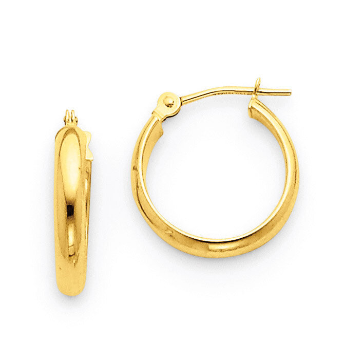 Round Tube Hoop Earrings 14k Gold TC138, MPN: TC138, 883957288581