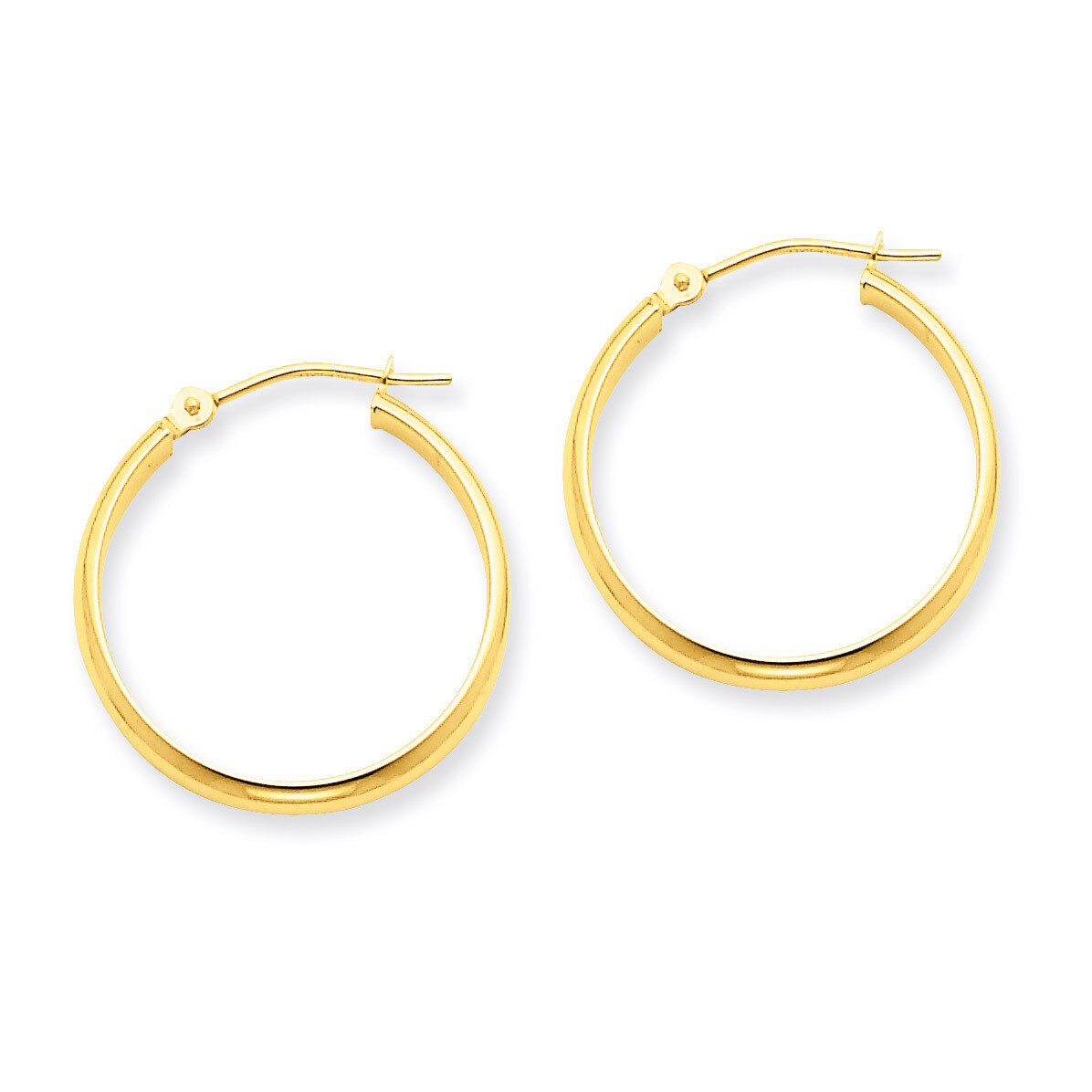 Round Tube Hoop Earrings 14k Gold TC140, MPN: TC140, 883957288604