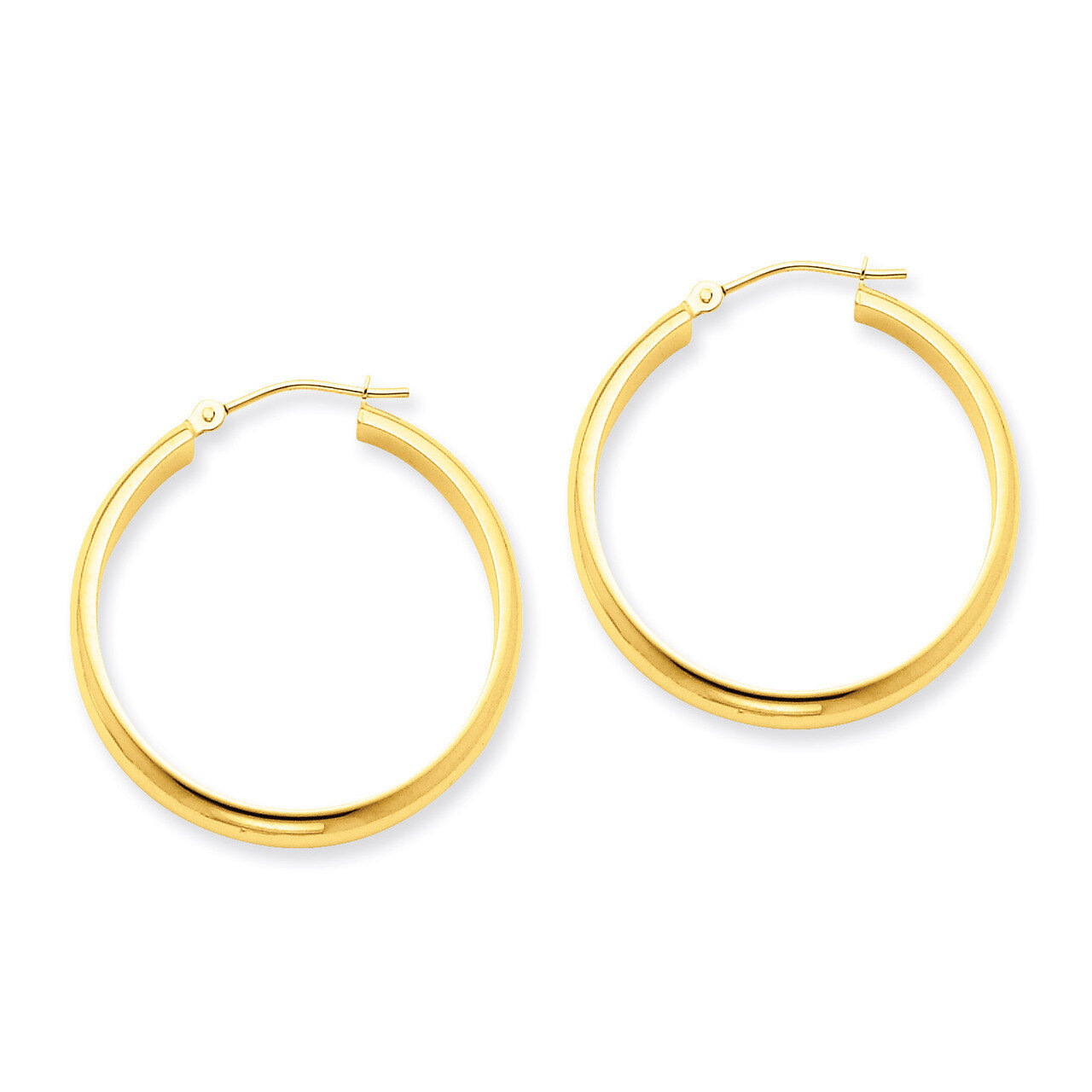 Round Tube Hoop Earrings 14k Gold TC142, MPN: TC142, 883957288611