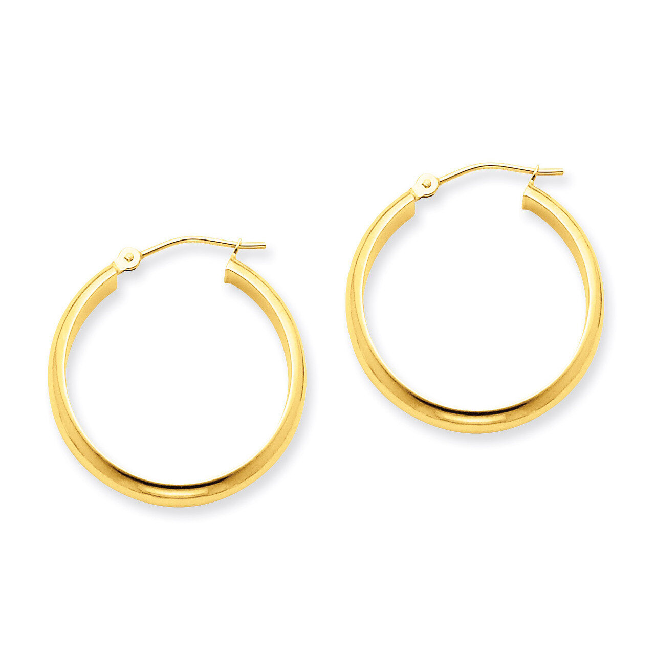 Round Tube Hoop Earrings 14k Gold TC143, MPN: TC143, 883957288628