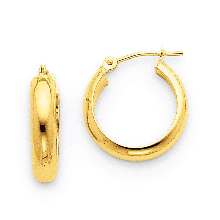 Round Tube Hoop Earrings 14k Gold TC145, MPN: TC145, 883957288642