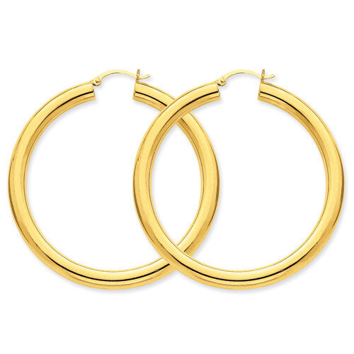 5mm Lightweight Hoop Earrings 14k Gold Polished TC193L, MPN: TC193L, 883957288697