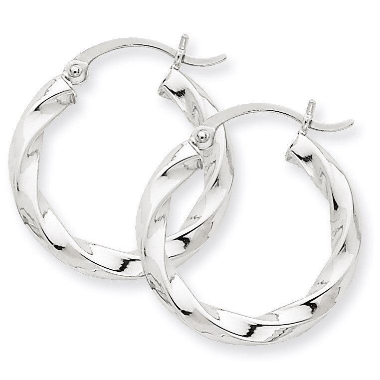 3mm Twisted Hoop Earrings 14k White Gold TC359, MPN: TC359, 883957289700