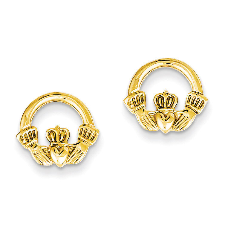 Claddagh Post Earrings 14k Gold TC557