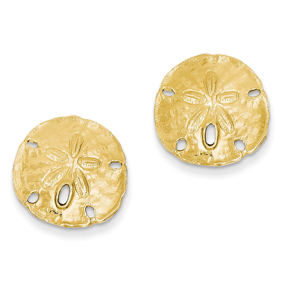 Large Sanddollar Post Earrings 14k Gold TC590