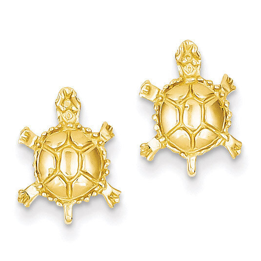Turtle Post Earrings 14k Gold TC598