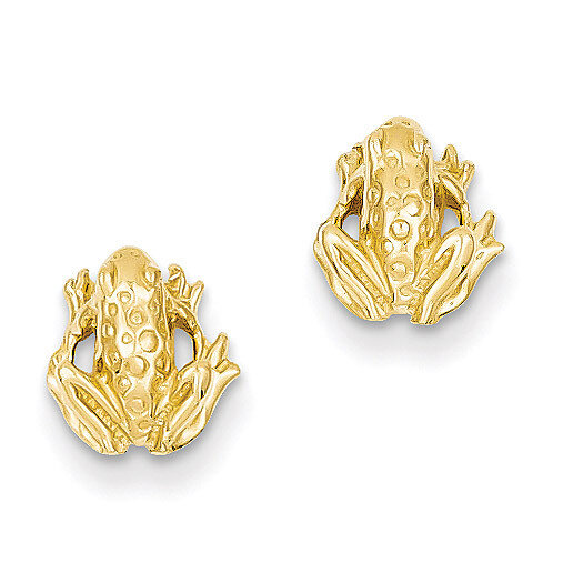 Mini Frog Post Earrings 14k Gold TC605