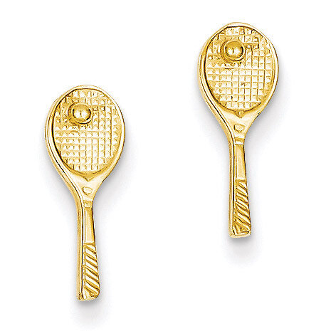 Mini Tennis Racquet with Ball Post Earrings 14k Gold TC614, MPN: TC614, 637218117635