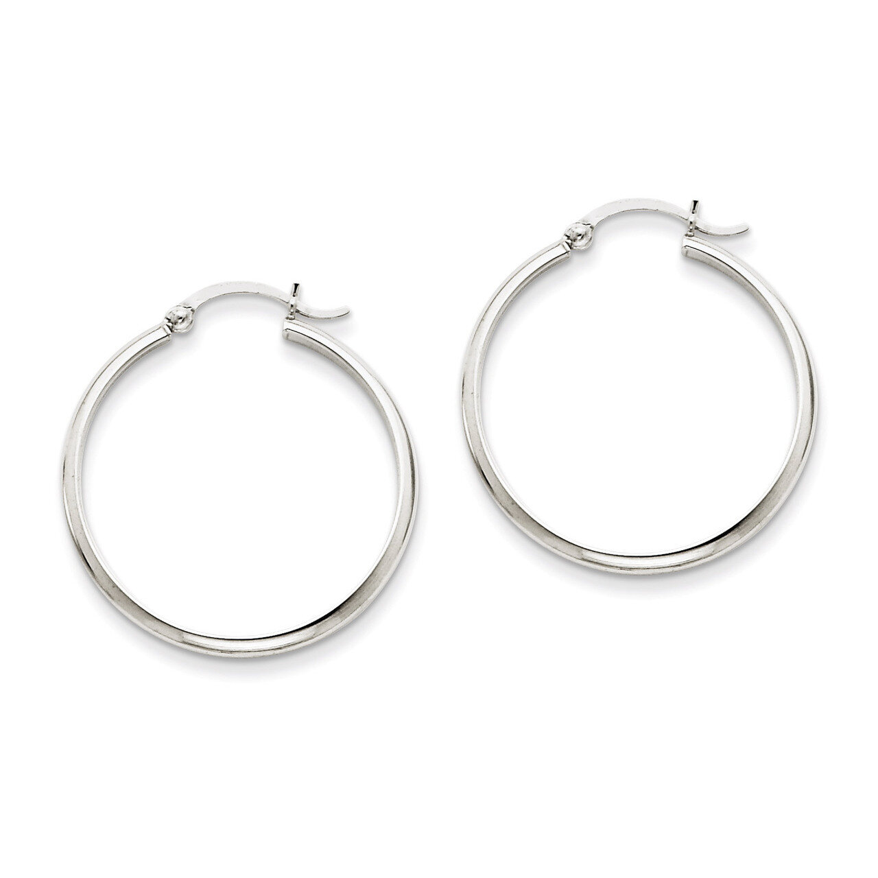 Polished Hoop Earring 14k White Gold TC651, MPN: TC651, 883957290225